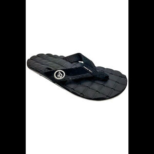 Volcom Men's Recliner Sandal Flip Flop Sandal Black - Medium